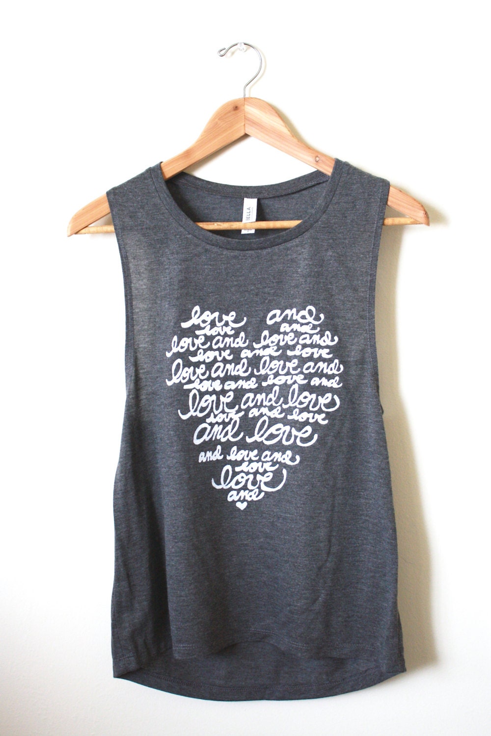 Yoga Tank Top - Love and Love and Love - Muscle Tank, Athletic Tank, …