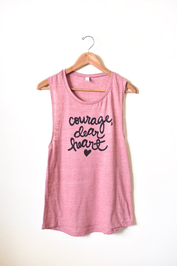 Courage Dear Heart CS Lewis Quote Yoga Shirt Workout Shirt Gifts for Book Lovers CS Lewis Courage Dear Heart Shirt Bookish