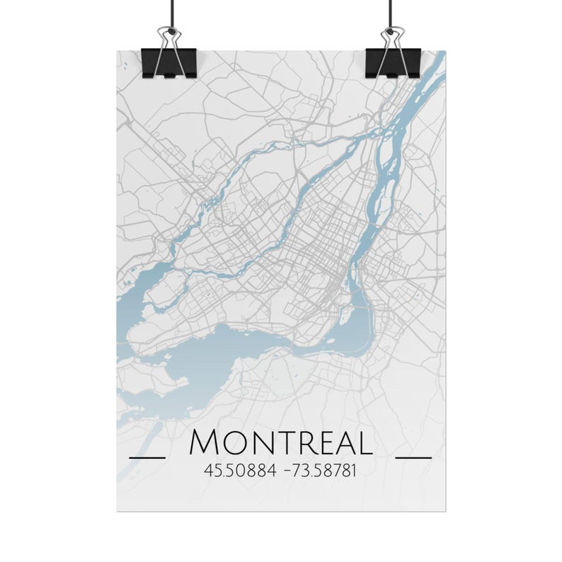 Minimalist Montreal Map Poster With Coordinates Timeless Minimalist