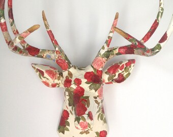 Rosie Deer  |  Stag Head Paper Art Wallpaper Sculpture