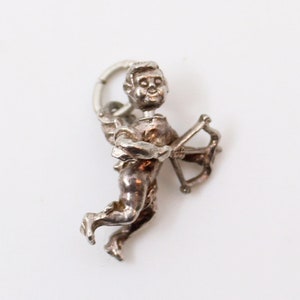Vintage Sterling Silver Cupid Charm or Pendant with Movable - Articulated Head - 4245