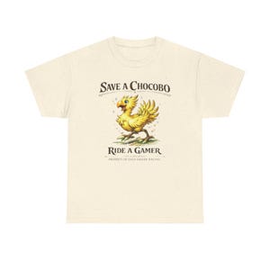 Save A Chocobo Ride A Gamer Shirt, Funny Gamer Tee, Fantasy RPG Shirt, Retro Gaming Shirt, Geek Humor Graphic Tee image 4