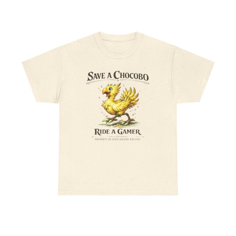 Save A Chocobo Ride A Gamer Shirt, Funny Gamer Tee, Fantasy RPG Shirt, Retro Gaming Shirt, Geek Humor Graphic Tee image 4