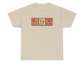 Bacon Periodic Table Shirt, Funny Chemistry Tee, Science Nerd Shirt, Bacon Lover Gift, Chemistry Teacher Graphic Tee
