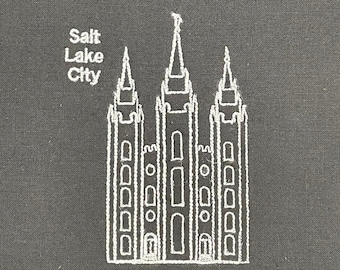 Salt Lake Temple Embroidery File-Digital Download Temple of The Church of Jesus Christ of Latter Day Saints.