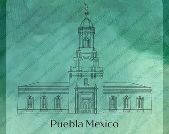 Puebla Mexico Forward Facing LDS Temple SVG File-Digital Download