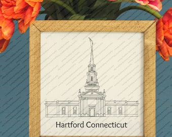 Hartford Connecticut LDS tempel SVG-bestand-digitale download