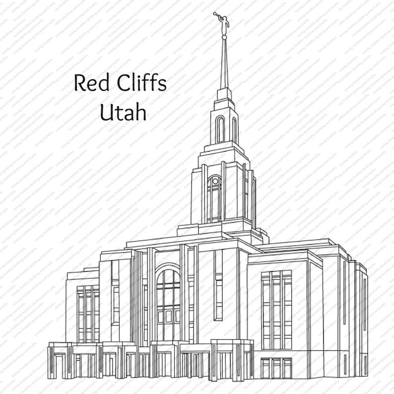 Red Cliffs Utah LDS Temple SVG File-digital Download (Instant Download
