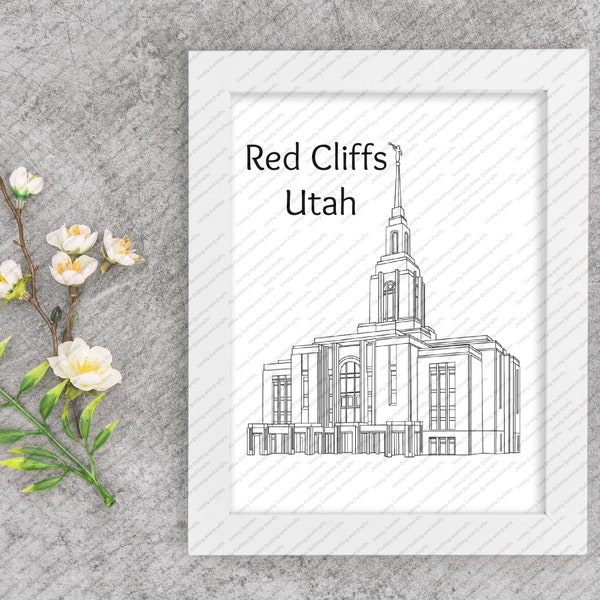 Red Cliffs Utah LDS Temple SVG File-Digital Download