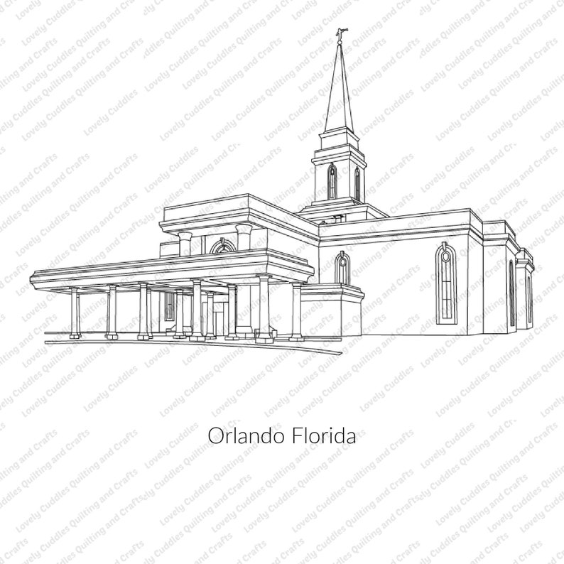 Orlando Florida LDS Temple SVG Filedigital Download Etsy