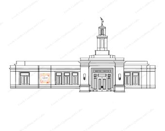 Digital nedladdning av LDS-templet i Memphis, Tennessee. SVG-fil.