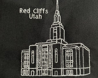 Red Cliffs Utah Temple Embroidery File-Digital Download Temple of The Church of Jesus Christ of Latter Day Saints.