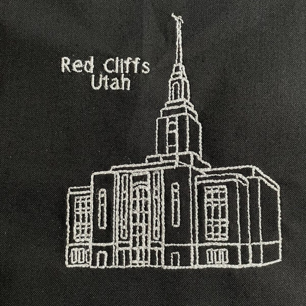 Red Cliffs Utah Temple Embroidery File-Digital Download Temple of The Church of Jesus Christ of Latter Day Saints.