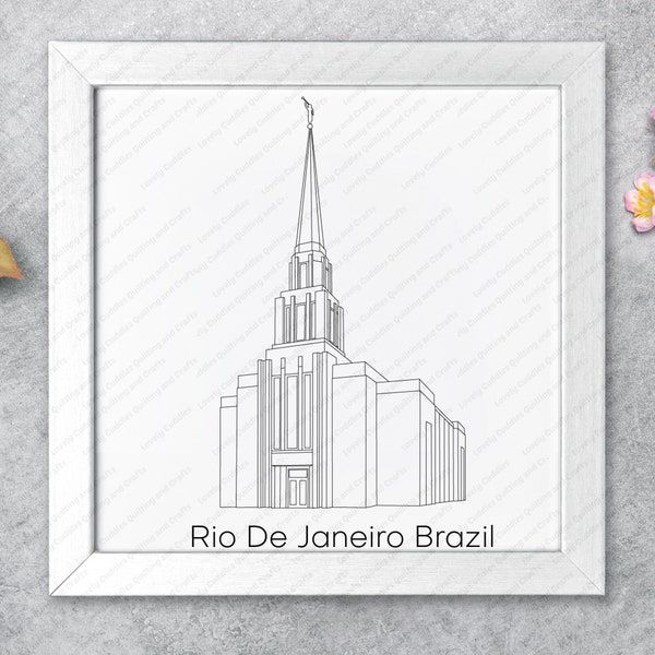 Río de Janeiro Brasil Templo SUD SVG Archivo-Descarga digital