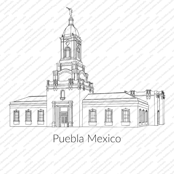 Puebla Mexiko LDS Tempel SVG-Datei-Digitaler Download