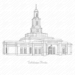 Tallahassee Florida LDS Temple SVG Archivo-Descarga digital