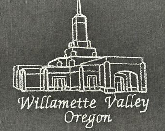 Willamette Valley Oregon Embroidery File-Digital Download Temple of The Church of Jesus Christ of Latter Day Saints.