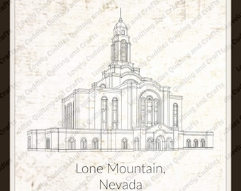 Archivo SVG del Templo de Lone Mountain, Nevada - Descarga digital - Templo de La Iglesia de Jesucristo de los Santos de los Últimos Días