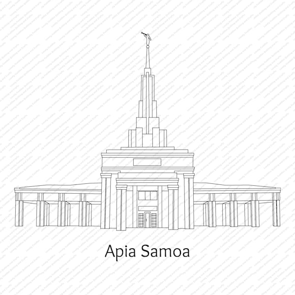 Apia Samoa LDS Temple SVG File-Digital Download