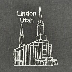 Lindon Utah Temple Embroidery File-Digital Download Temple of The Church of Jesus Christ of Latter Day Saints.