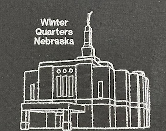 Winter Quarters, Nebraska Temple Ricamo File-Digital Download Tempio della Chiesa di Gesù Cristo dei Santi degli Ultimi Giorni.
