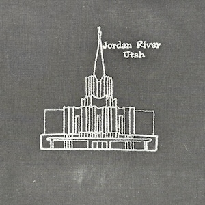 Jordan River Utah Temple Embroidery File-Digital Download Temple of The Church of Jesus Christ of Latter Day Saints.