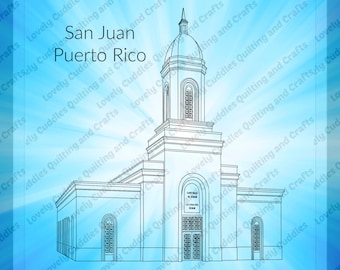 San Juan Puerto Rico SVG-tempelritningsfil - Digital nedladdning - Jesu Kristi Kyrka av Sista Dagars Heligas tempel
