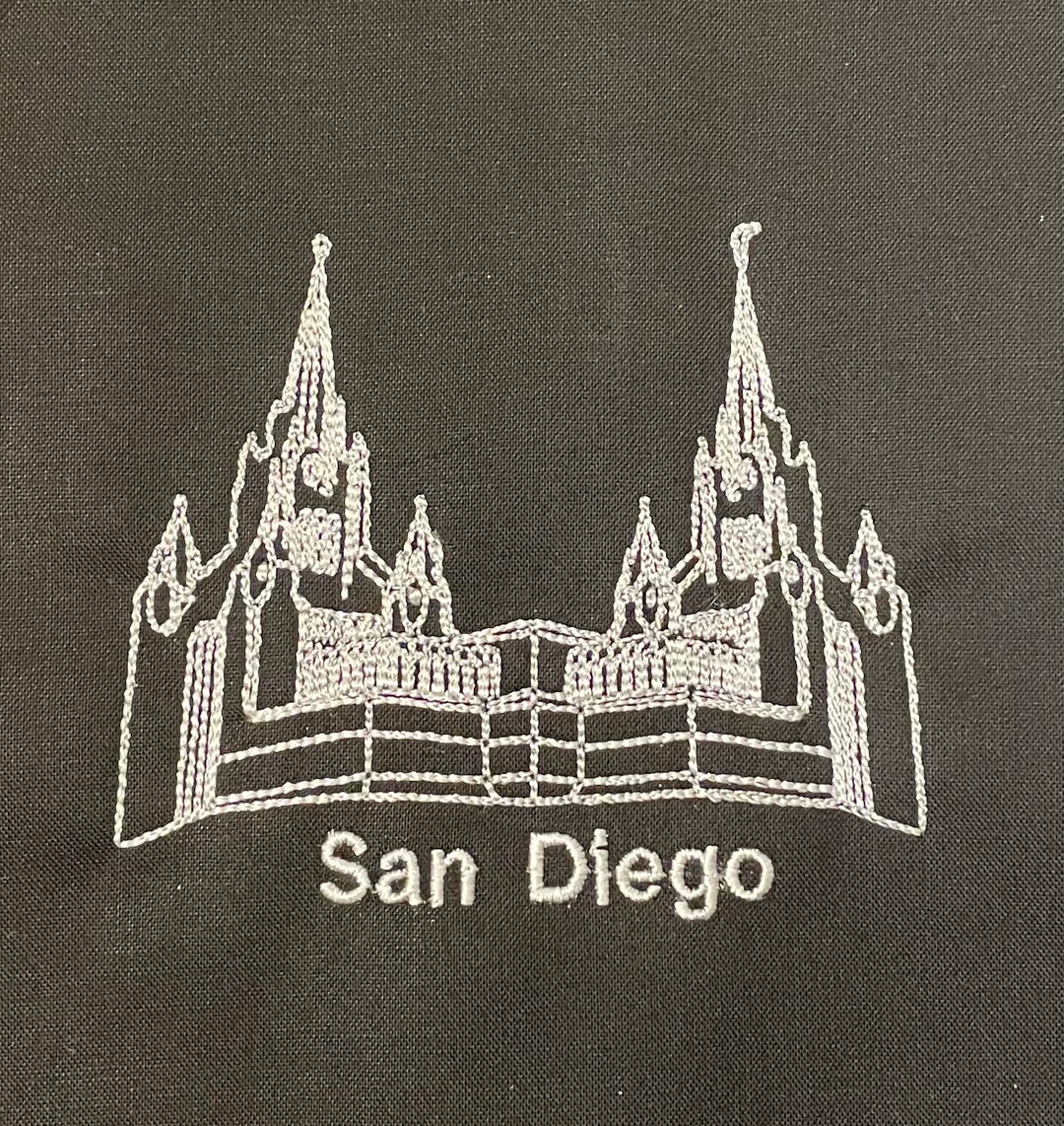 San Diego Temple Embroidery Filedigital Download Temple of the Church