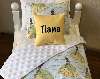 Disney Tiana 18 inch Doll Bed Bedding fits American Girl and Baby Doll Cribs