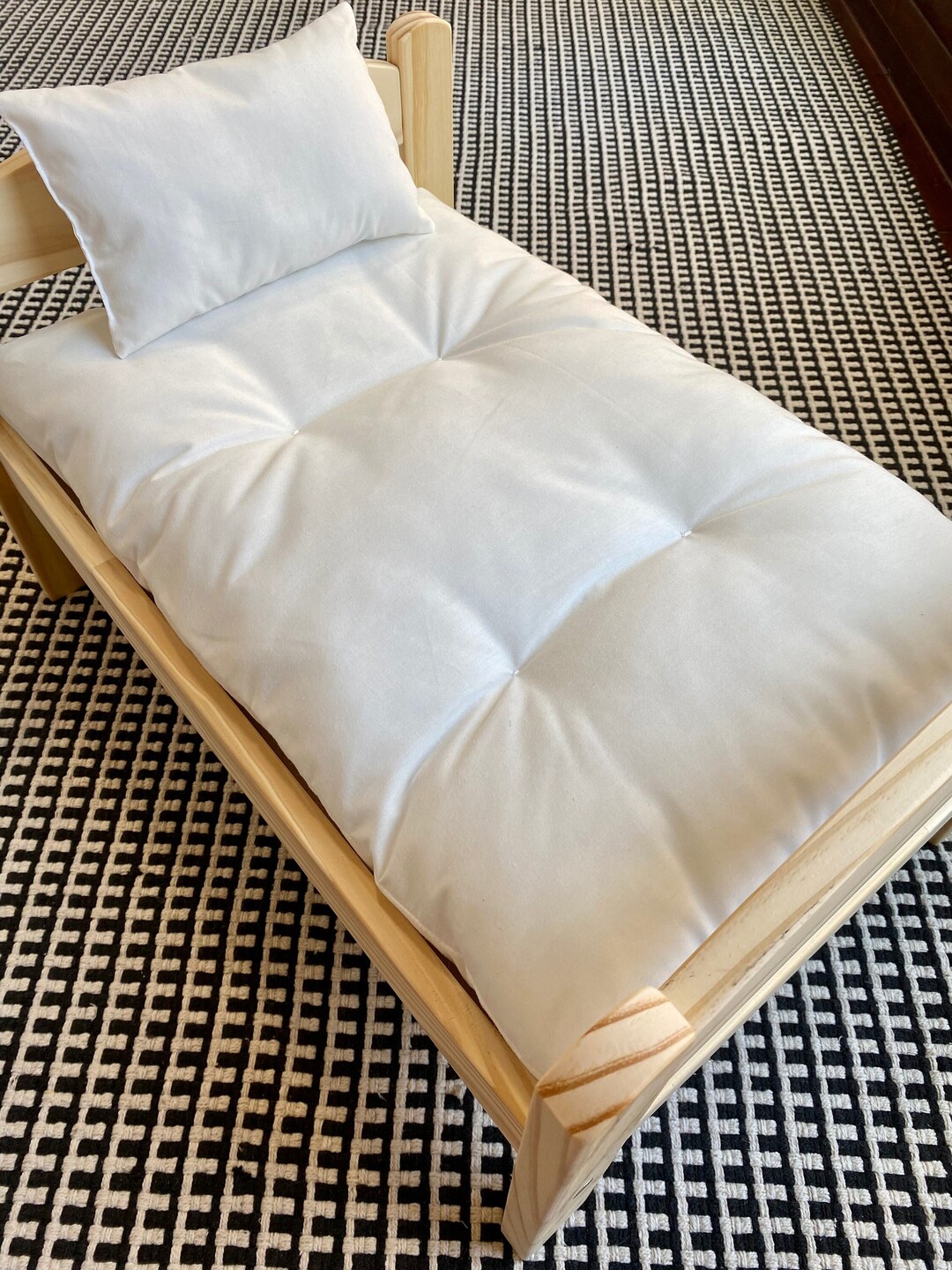 Ikea Doll Bed Mattress and Pillow Overstuffed Super Soft White or Pink