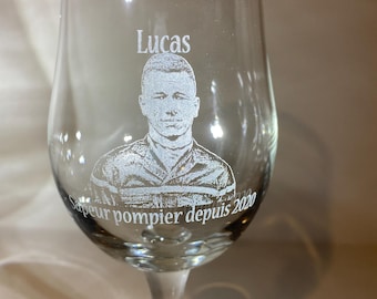 Verre à bière gravé avec photo. Cadeau d'anniversaire, baptême ou mariage. Gravure personnalisée. Verre personnalisé,