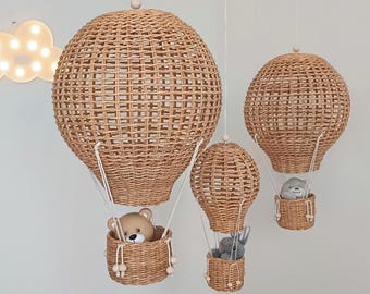 Hot air balloon nursery decor • boho playroom decor Mobile Travel Theme