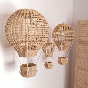 Hot Air Balloon Nursery Mobile: Boho Baby Room Decor Playroom