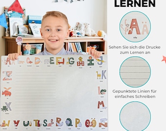 Schreibunterlage  für Kinder ABC mit lustigen Tiermotiven