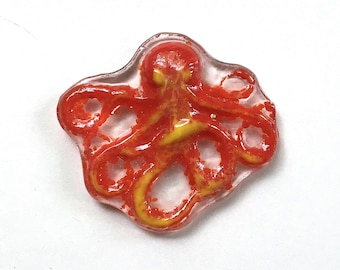 Cast Glass Octopus Cabochon, One of a Kind Ornament by Bryan Northup