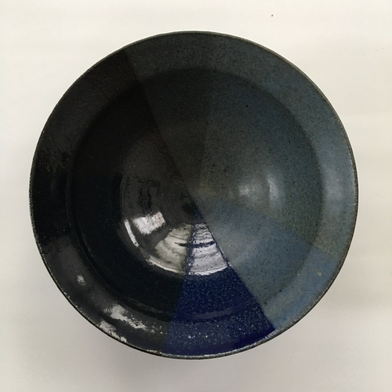 Blue Glazed Stoneware Bowl Studio Art Pottery Bowl