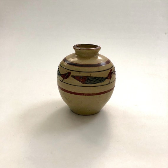 Mid Century Japanese Fish Vase Vintage Japanese Stoneware Etsy