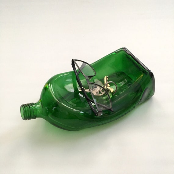 UPCYCLED Glass Bottle, Jagermeister Gadget Cradle or Key Dish, Kilnformed  Bentbottle by Bryan Northup 