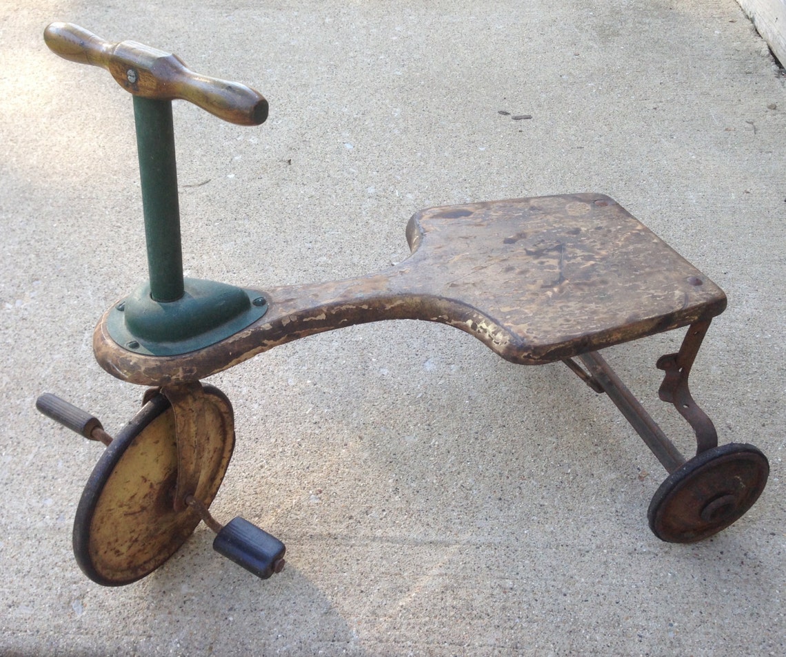 Antique Wood and Metal Child's Tricycle circa 1900 Etsy