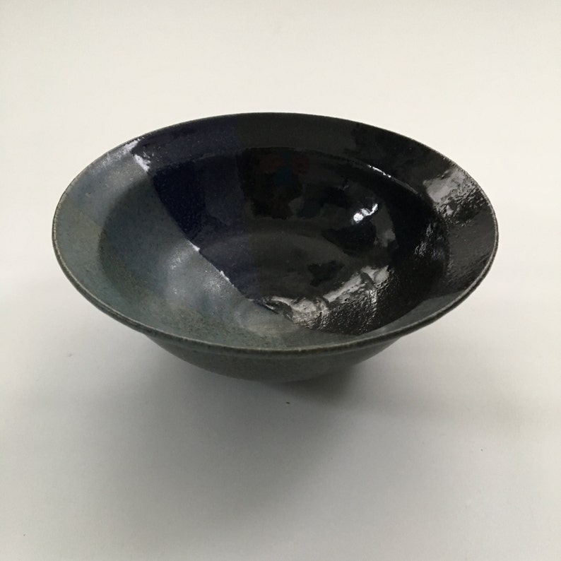 Blue Glazed Stoneware Bowl Studio Art Pottery Bowl