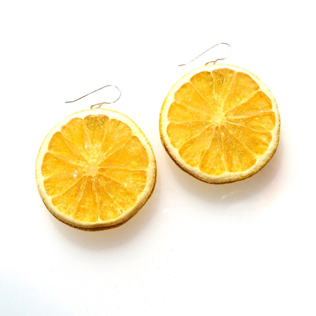Real Lemon Fruit Earrings Real Fruit Earrings Nature Etsy