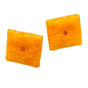 Cheeseit Real Food Snack Earrings in Resin | snack jewelry | food earrings | food art | weird earrings | unique earrings