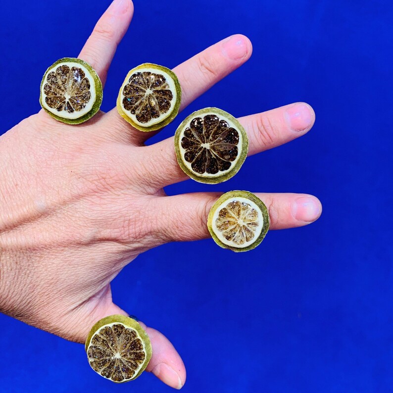 Keylime Ring Real Fruit Jewelry Fruit Ring Lime Ring Etsy