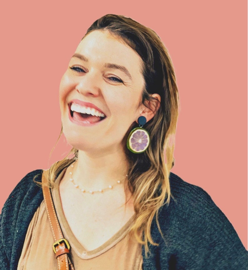 Lime Earrings Fruit Earrings Dried Fruit Jewelry Vegan Etsy