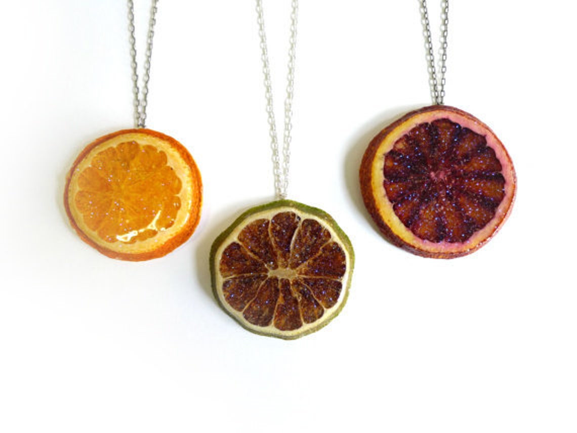 Citrus Fruit Necklace the Original Fruit Jewelry Real Etsy Singapore