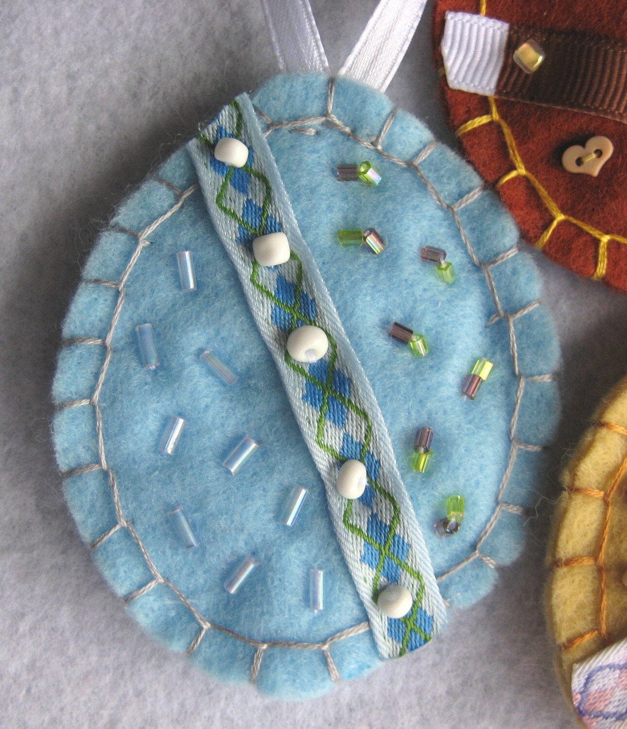 Felt Egg Ornaments Beaded Felt Egg Ornaments Egg Tree Etsy