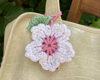 Crochet Cherry Blossom Pattern: Sakura Keychain, Bag Charm