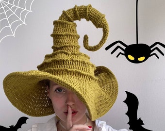 Wizard hat, crochet witch hat, halloween headband, halloween crochet, witch costume, halloween hat, witch core, hobbitcore