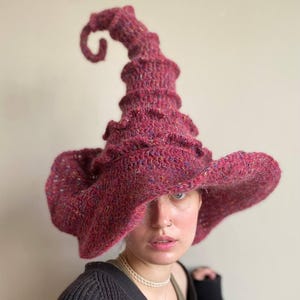 Wizard hat crochet pattern, Witch hat, Halloween crochet pattern, renaissance fair, larp hat, witch costume, wicked crochet hat,magical girl