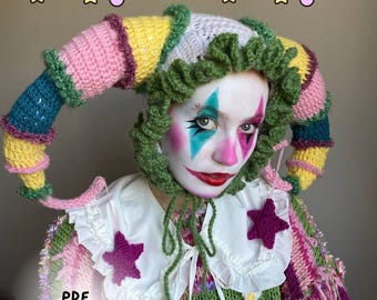 Crochet Jester Hat Pattern: Clowncore Costume (Digital Download)